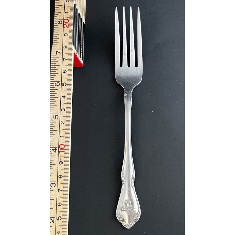 Vintage Stainless Steel ~ Western Longhorn Steer Silver Fork 7 in — Single